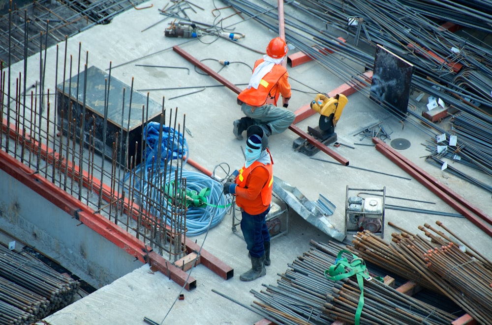Professional roofing contractors at work